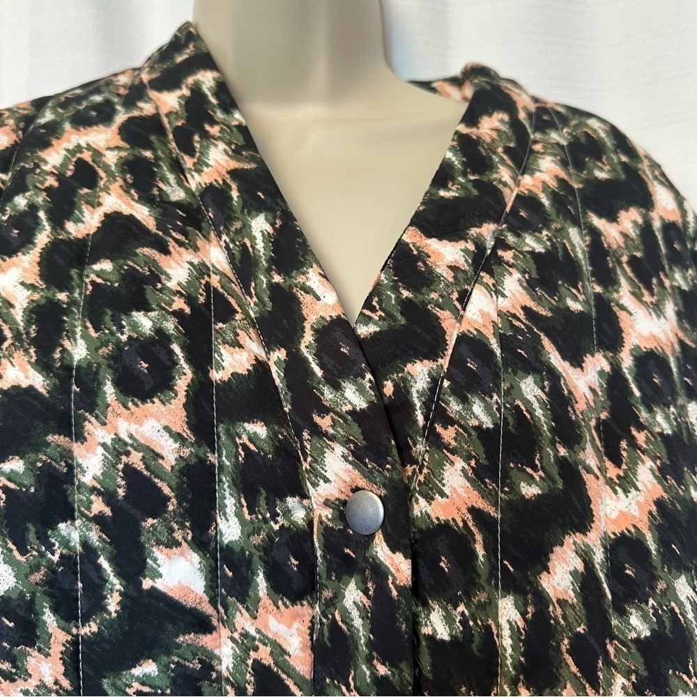 New NWT Rachel Comey Olive Green Leopard Print Cropped Quilted Jacket Size 2X - Picture 4 of 12